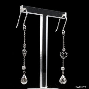 Japanese Platinum Earrings with Diamond Cutting for Women JL PT E 285   Jewelove.US