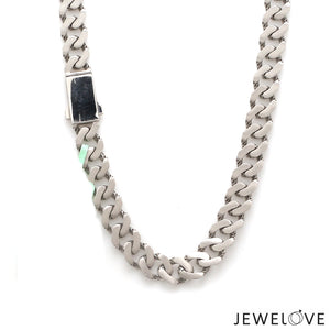 7.75mm Platinum Heavy Double Side Hi-Polish & Matte Finish Chain for Men JL PT CH 1227   Jewelove.US