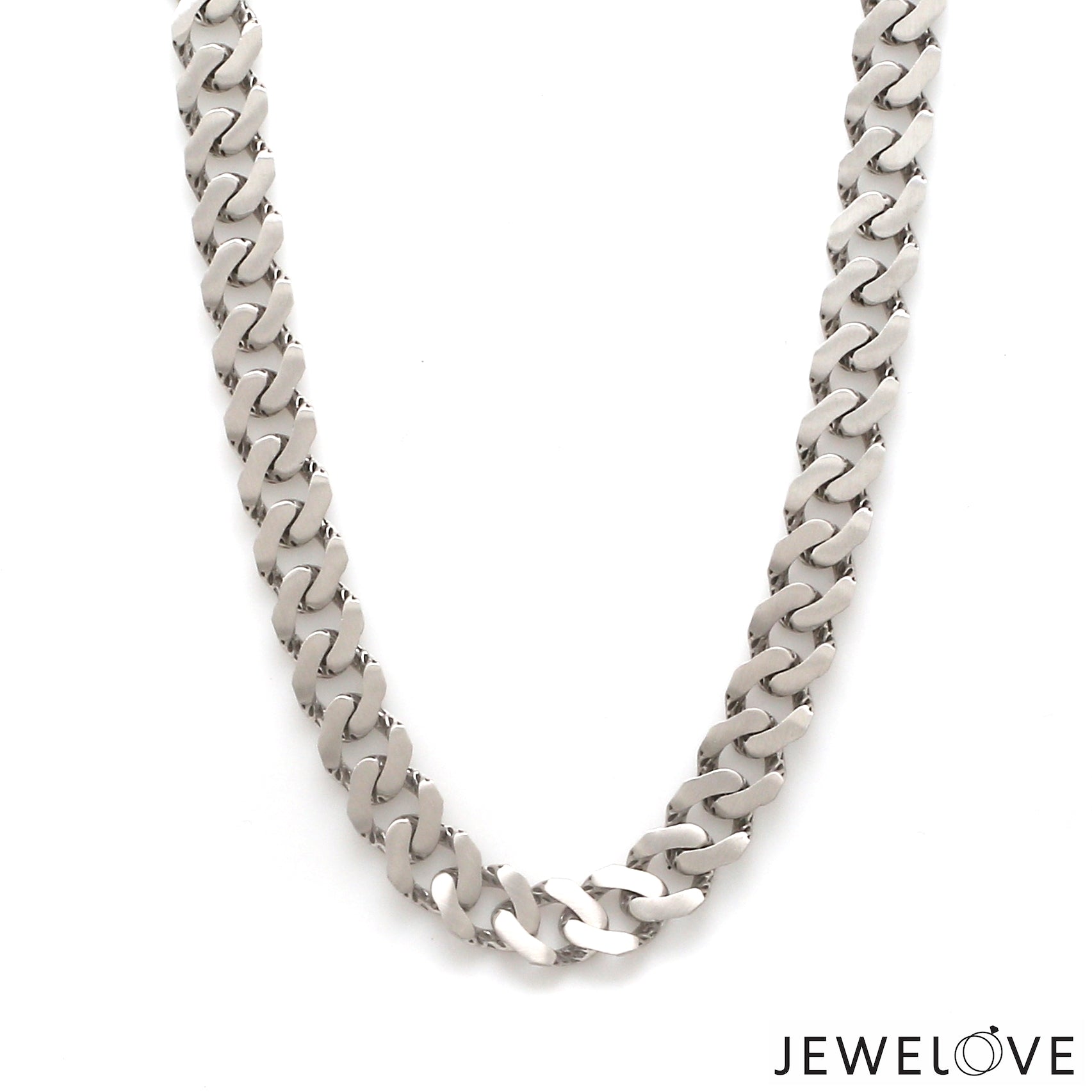 7.75mm Platinum Heavy Double Side Hi-Polish & Matte Finish Chain for Men JL PT CH 1227   Jewelove.US