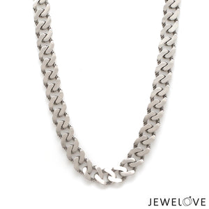 7.75mm Platinum Heavy Double Side Hi-Polish & Matte Finish Chain for Men JL PT CH 1227   Jewelove.US