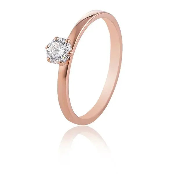 30 Pointer Classic 6 Prong Solitaire Ring made in 18K Rose Gold JL AU 12   Jewelove.US