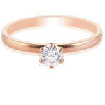 Load image into Gallery viewer, 30 Pointer Classic 6 Prong Solitaire Ring made in 18K Rose Gold JL AU 12   Jewelove.US
