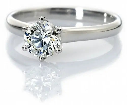 30 Pointer Classic 6 Prong Solitaire Ring made in Platinum SKU 0012  D-IF Jewelove