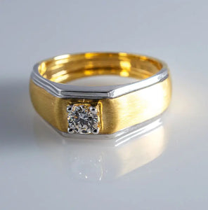 30 Pointer Diamond Solitaire Engagement Ring for Men in 18K Yellow Gold   Jewelove
