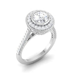 Load image into Gallery viewer, 1-Carat Platinum Shank Halo Solitaire Engagement Ring JL PT 6635
