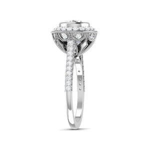 1-Carat Platinum Shank Halo Solitaire Engagement Ring JL PT 6635