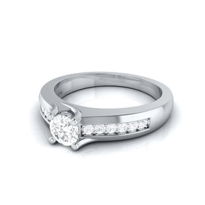 30-Pointer Platinum Solitaire Engagement Ring for Women with Accent Diamonds JL PT G 119   Jewelove.US