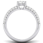 Load image into Gallery viewer, 30 Pointer Platinum Solitaire Engagement Ring with 3 Row Diamonds JL PT 462   Jewelove
