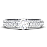 Load image into Gallery viewer, 30 Pointer Platinum Solitaire Engagement Ring with 3 Row Diamonds JL PT 462  G-VVS Jewelove

