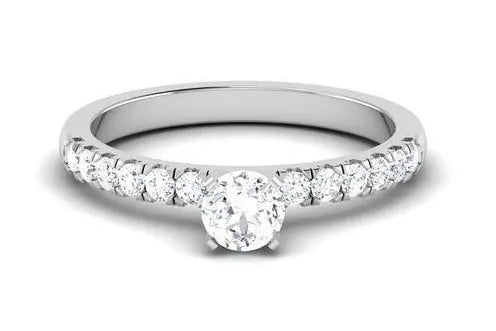 30 Pointer Platinum Solitaire Engagement Ring with Diamond Shank for Women JL PT 479   Jewelove.US