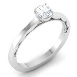 Load image into Gallery viewer, 30 Pointer Platinum Solitaire Engagement Ring with Milgrain Finish JL PT 6576   Jewelove.US
