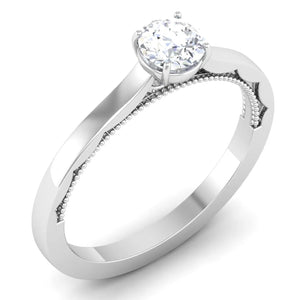 30 Pointer Platinum Solitaire Engagement Ring with Milgrain Finish JL PT 6576   Jewelove.US