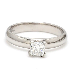30 Pointer Princess Cut Solitaire Platinum Ring with 4 Prongs JL PT 440-A   Jewelove.US