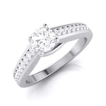 Load image into Gallery viewer, 30-Pointer Raised Solitaire Platinum Diamond Shank Engagement Ring JL PT G 120   Jewelove.US
