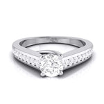 Load image into Gallery viewer, 30-Pointer Raised Solitaire Platinum Diamond Shank Engagement Ring JL PT G 120   Jewelove.US
