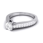 Load image into Gallery viewer, 30-Pointer Raised Solitaire Platinum Diamond Shank Engagement Ring JL PT G 120   Jewelove.US
