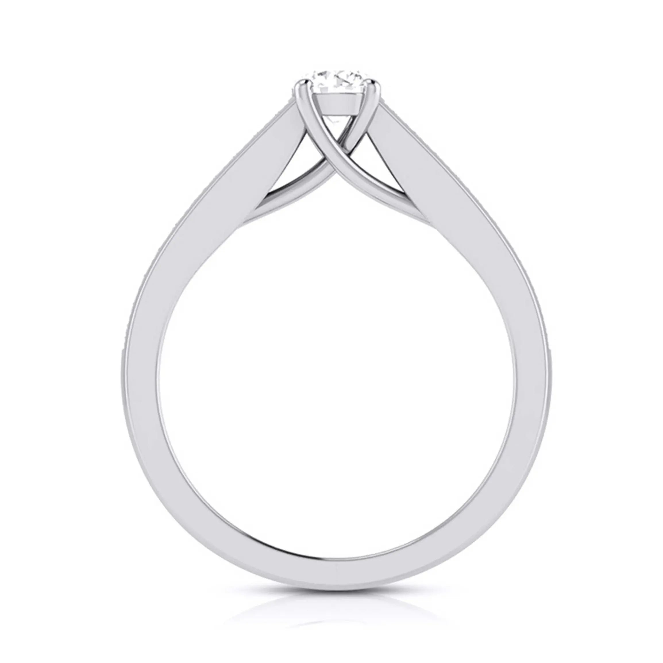 30-Pointer Raised Solitaire Platinum Diamond Shank Engagement Ring JL PT G 120   Jewelove.US