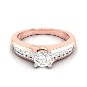 30-Pointer Solitaire 18K Rose Gold Ring with Diamond Accents JL AU G 119R   Jewelove.US