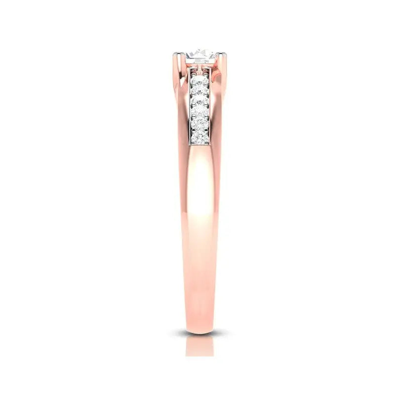 30-Pointer Solitaire 18K Rose Gold Ring with Diamond Accents JL AU G 119R   Jewelove.US