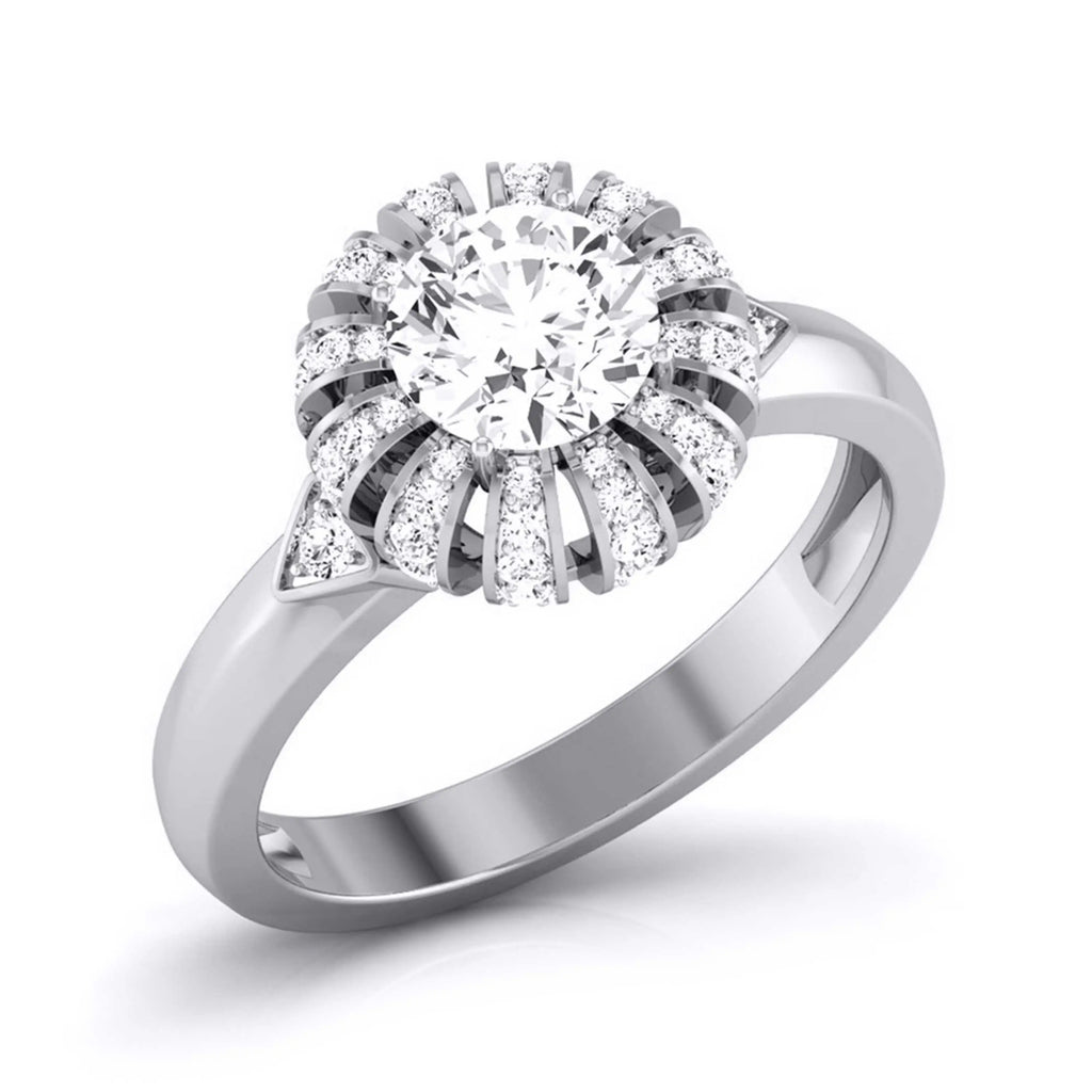 30-Pointer Solitaire Designer Platinum Diamond Ring  for Women JL PT 8052   Jewelove