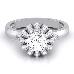 30-Pointer Solitaire Designer Platinum Diamond Ring  for Women JL PT 8052   Jewelove