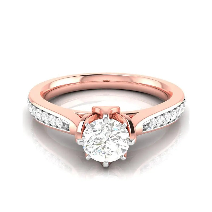 30-Pointer Solitaire Diamond Shank 18K Rose Gold Ring JL AU G 109R   Jewelove.US