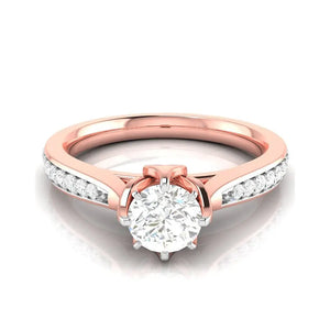 30-Pointer Solitaire Diamond Shank 18K Rose Gold Ring JL AU G 109R   Jewelove.US