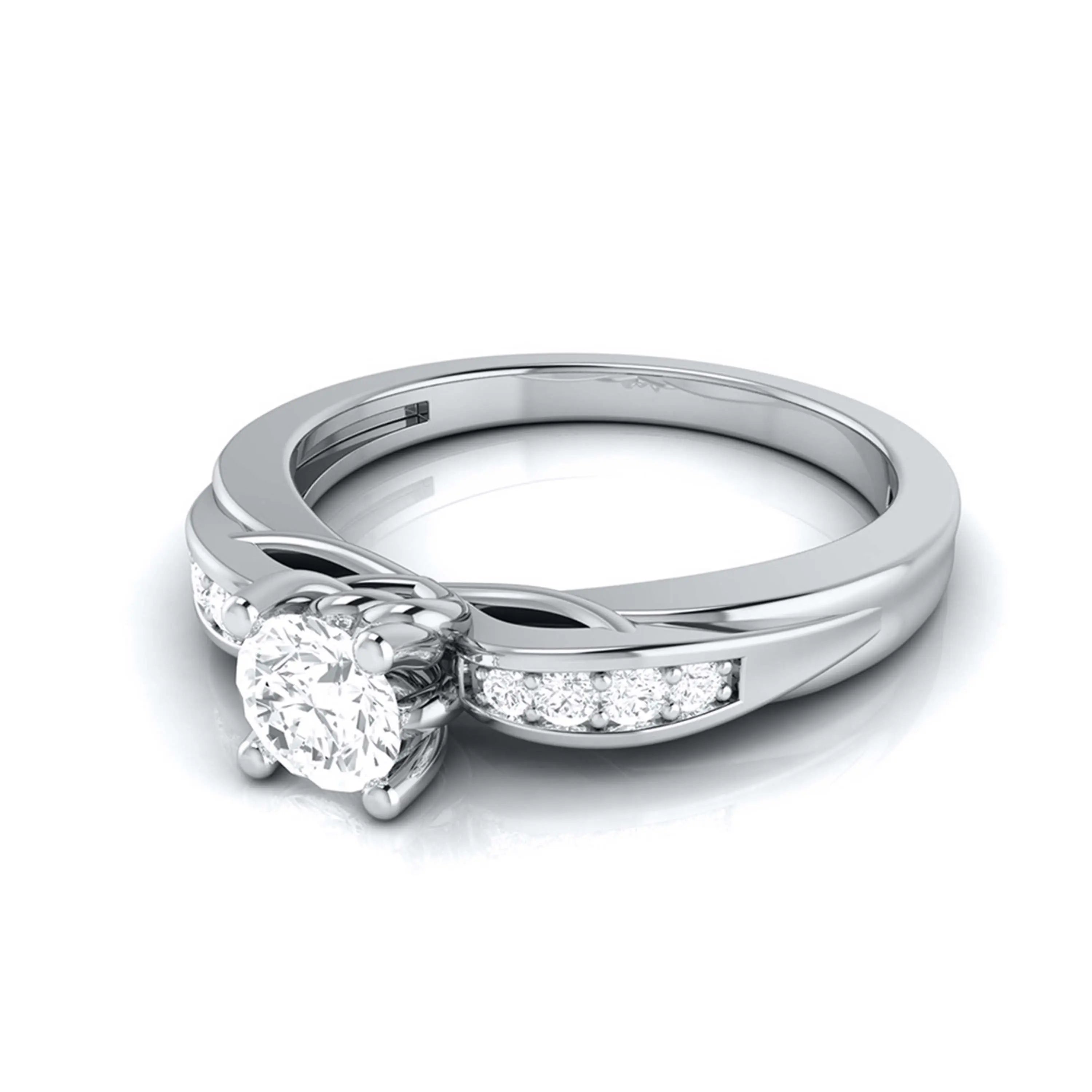 30-Pointer Solitaire Platinum Engagement Ring with a Hidden Heart JL PT G 118   Jewelove.US