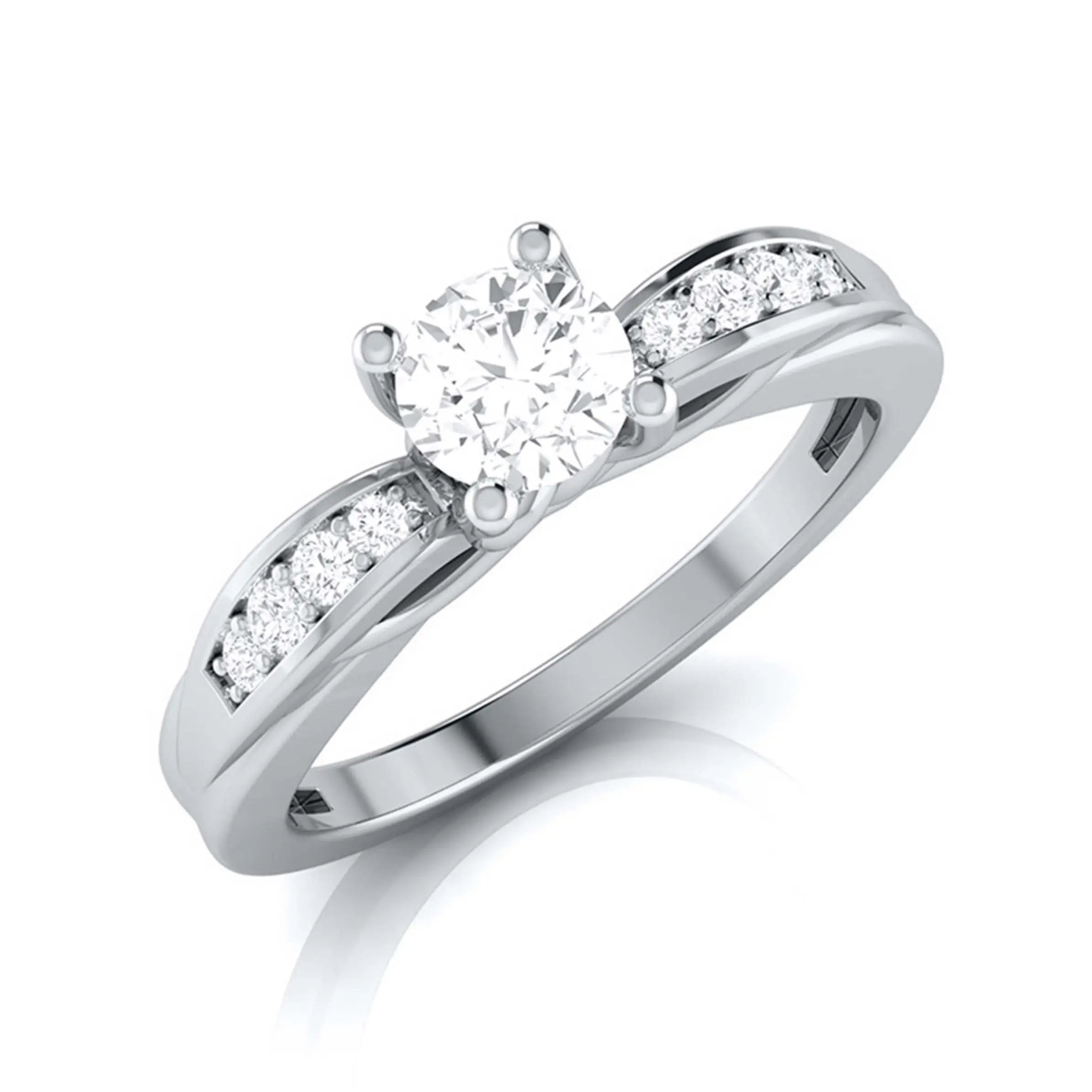 30-Pointer Solitaire Platinum Engagement Ring with a Hidden Heart JL PT G 118  J-VS Jewelove.US
