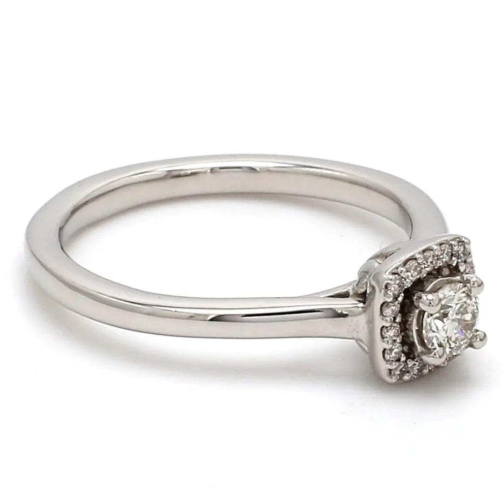 30 Pointer Square Halo Diamond Platinum Engagement Ring JL PT 325 -   Jewelove