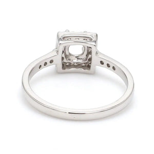 30 Pointer Square Halo Diamond Shank Platinum Engagement Ring JL PT 617   Jewelove.US