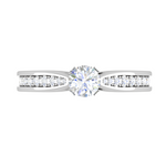Load image into Gallery viewer, 2-Carat Lab Grown Solitaire Diamond Shank Platinum Engagement Ring JL PT RP RD LG-143-B
