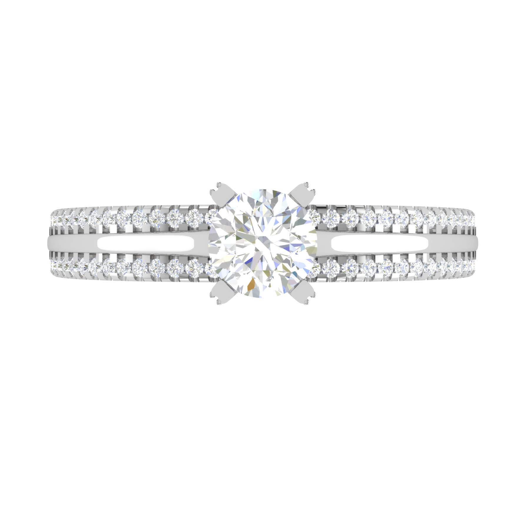 70-Pointer Lab Grown Solitaire Diamond Split Shank Platinum Ring JL PT RP RD LG G 142-A
