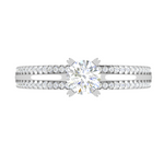 Load image into Gallery viewer, 70-Pointer Lab Grown Solitaire Diamond Split Shank Platinum Ring JL PT RP RD LG G 142-A
