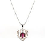 Load image into Gallery viewer, 3D Pendant Locked Heart Platinum &amp; Rose Gold with Ruby JL PT P 8072   Jewelove.US
