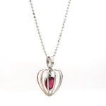 Load image into Gallery viewer, 3D Pendant Locked Heart Platinum &amp; Rose Gold with Ruby JL PT P 8072   Jewelove.US
