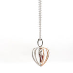 Load image into Gallery viewer, 3D Pendant Locked Heart Platinum &amp; Rose Gold with Ruby JL PT P 8072   Jewelove.US
