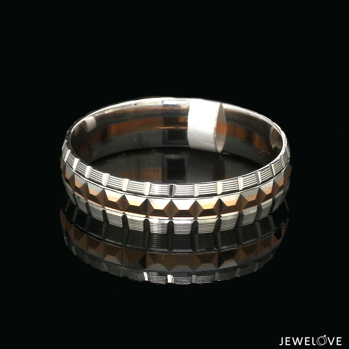 Platinum Love Bands with Rose Gold Ring JL PT 1418