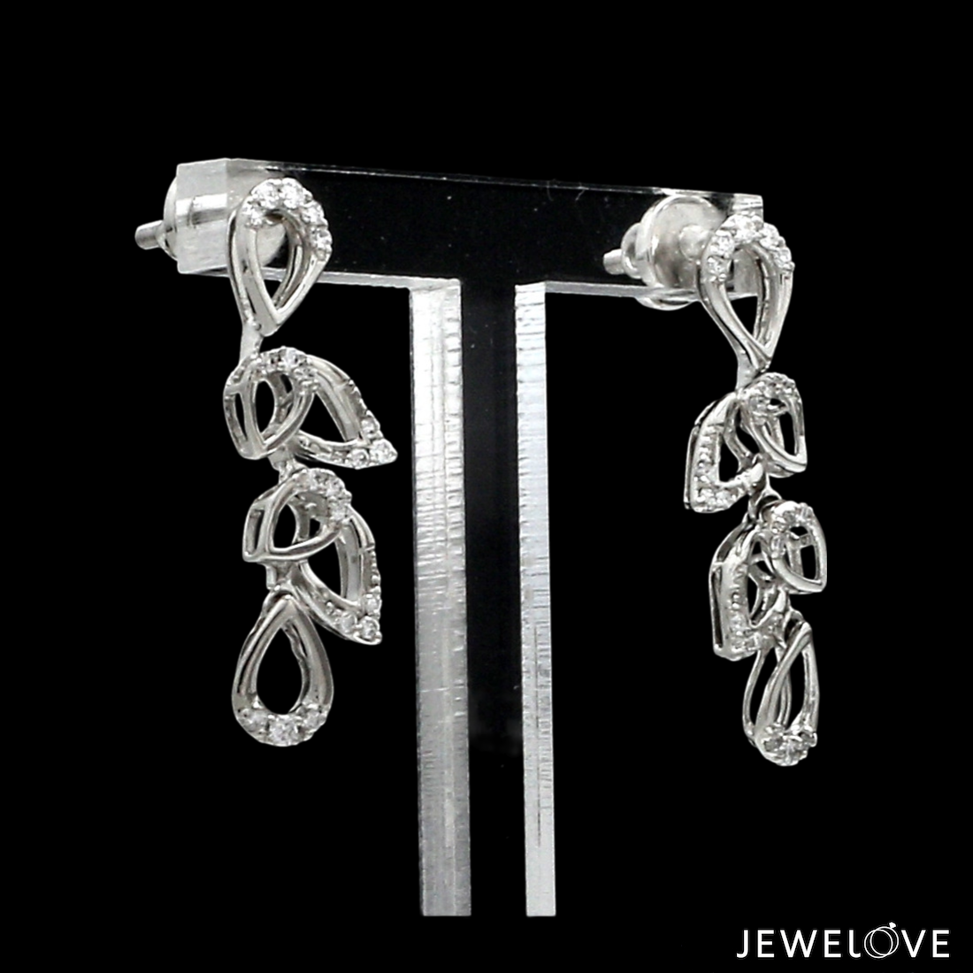 Platinum Evara Diamond Necklace & Earrings Set JL PT NE 341   Jewelove.US