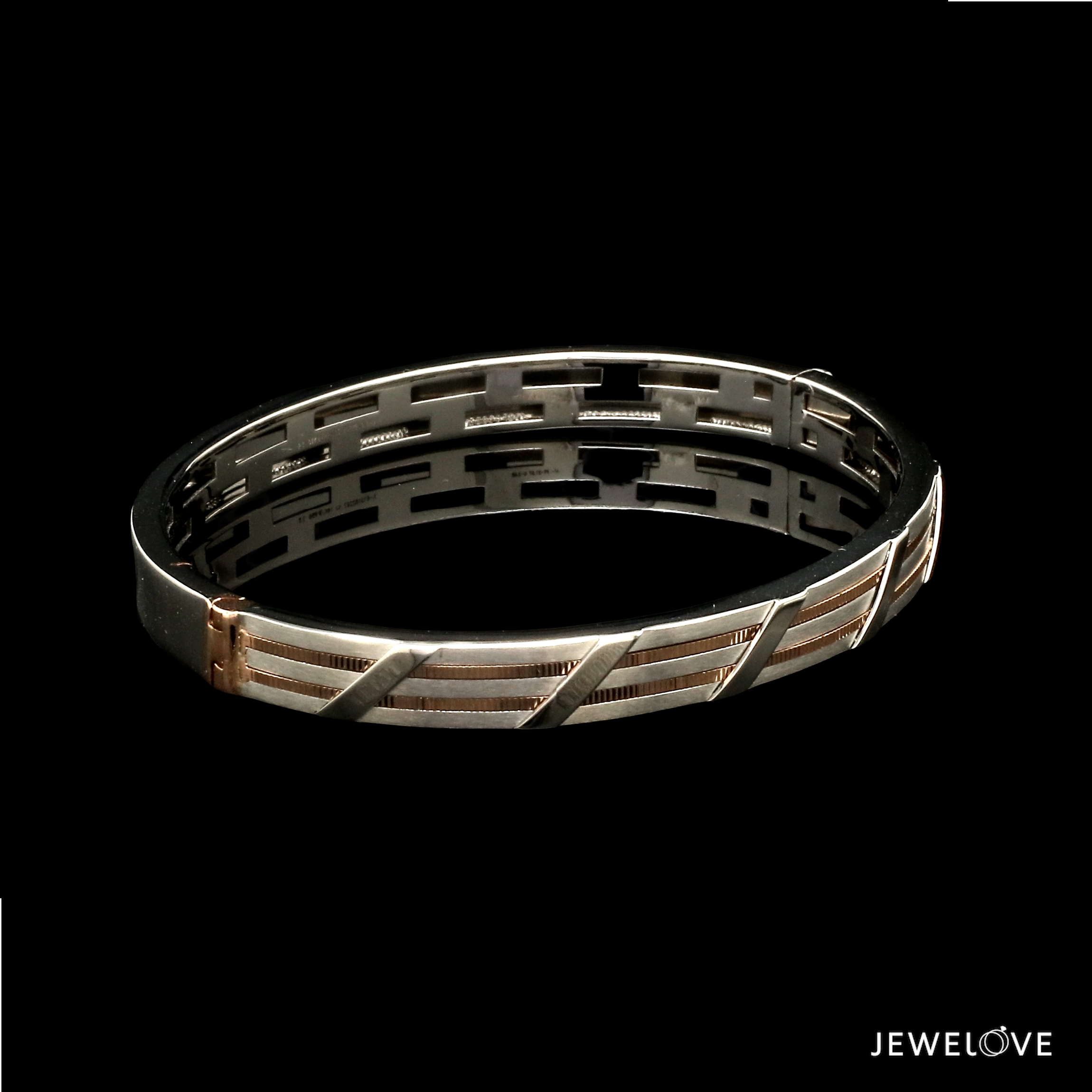 Men of Platinum| 7mm Platinum & Rose Gold Bracelet for Men JL PTB 1209   Jewelove.US