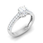 Load image into Gallery viewer, Platinum Solitaire Engagement Ring with Diamond Shank for Women JL PT 512
