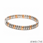 Load image into Gallery viewer, Men of Platinum | 7.75mm Platinum 18k Rose Gold Double Side Bracelet for Men JL PTB 1375

