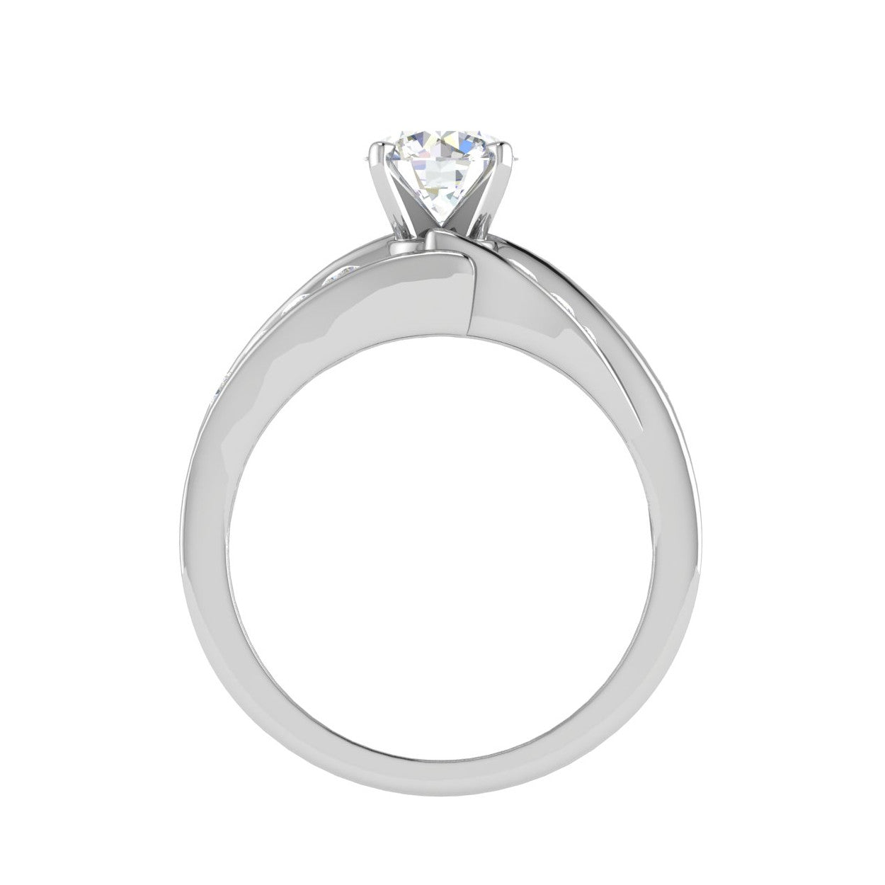 2-Carat Lab Grown Solitaire Diamond Split Shank Platinum Engagement Ring JL PT LG WB5808E-B
