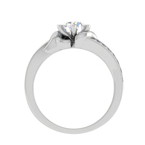 70-Pointer Lab Grown Solitaire Platinum Diamond Shank Engagement Ring JL PT LG G WB6004E-A