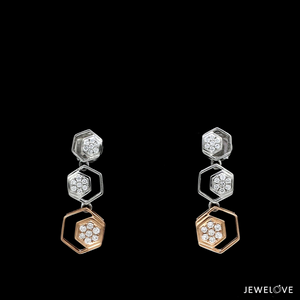 Evara Platinum Rose Gold Diamond Necklace Set for Women JL PT NE 343  Earrings-only-VVS-GH Jewelove.US