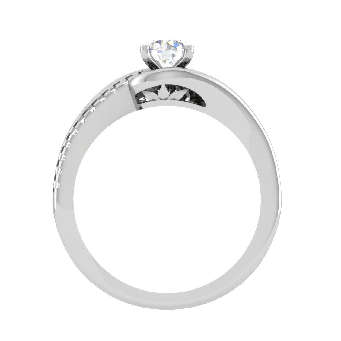 2-Carat Lab Grown Solitaire Platinum Diamond Split Shank Engagement Ring JL PT LG G WB6005E-D