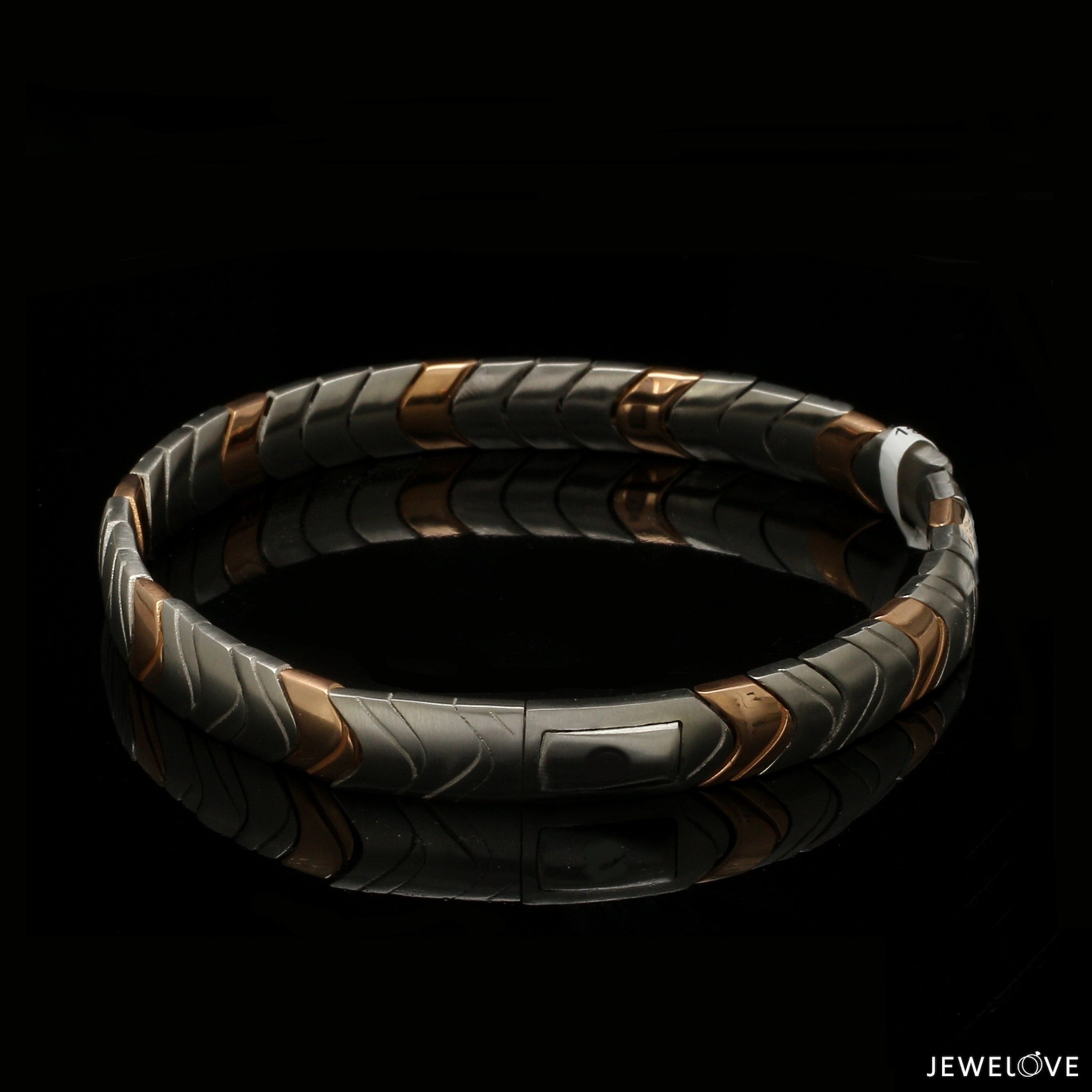 Men of Platinum| 8mm Rose Gold Matte & Hi-Polish Bracelet for Men JL PTB 1319