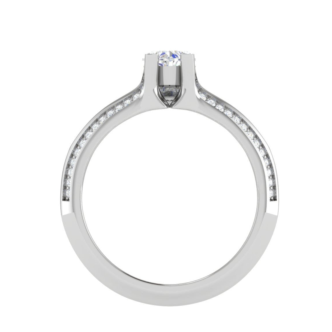 50-Pointer Heart Cut Solitaire Split Diamond Shank Platinum Ring JL PT RP HS 187-A   Jewelove.US
