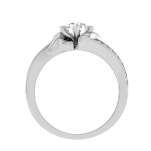 2-Carat Lab Grown Solitaire Platinum Diamond Shank Engagement Ring JL PT LG G WB6004E-D