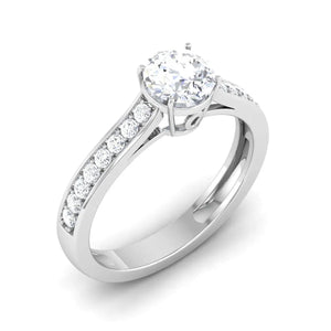 1-Carat Lab Grown Solitaire Diamond Shank Engagement Platinum Ring for Women JL PT LG G 512-B